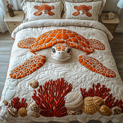 Turtle 3-Piece Quilted Bedding Set GFTOMA1543