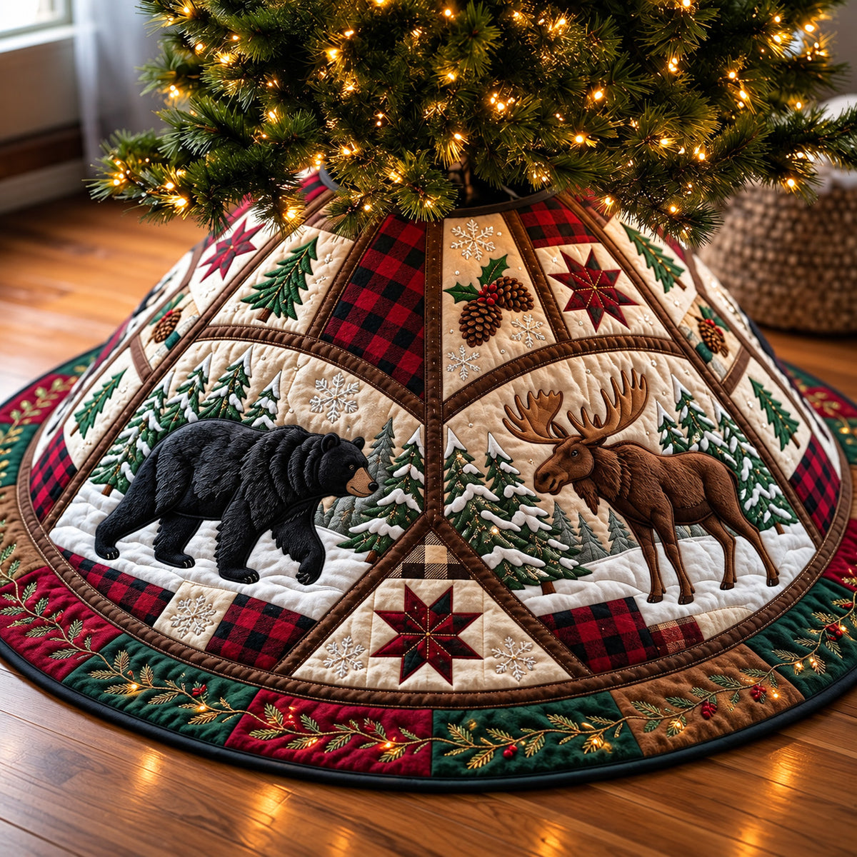 Forest Wildlife Quilted Tree Skirt GFTOMA15442