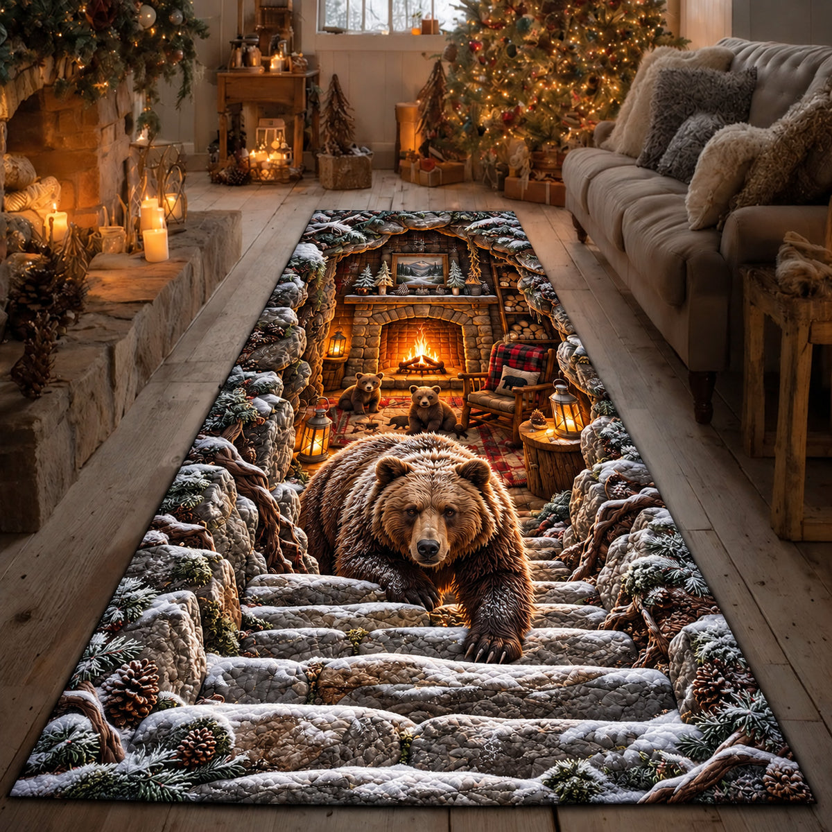 Bear Stairway Runner Rug GFTOMA15444