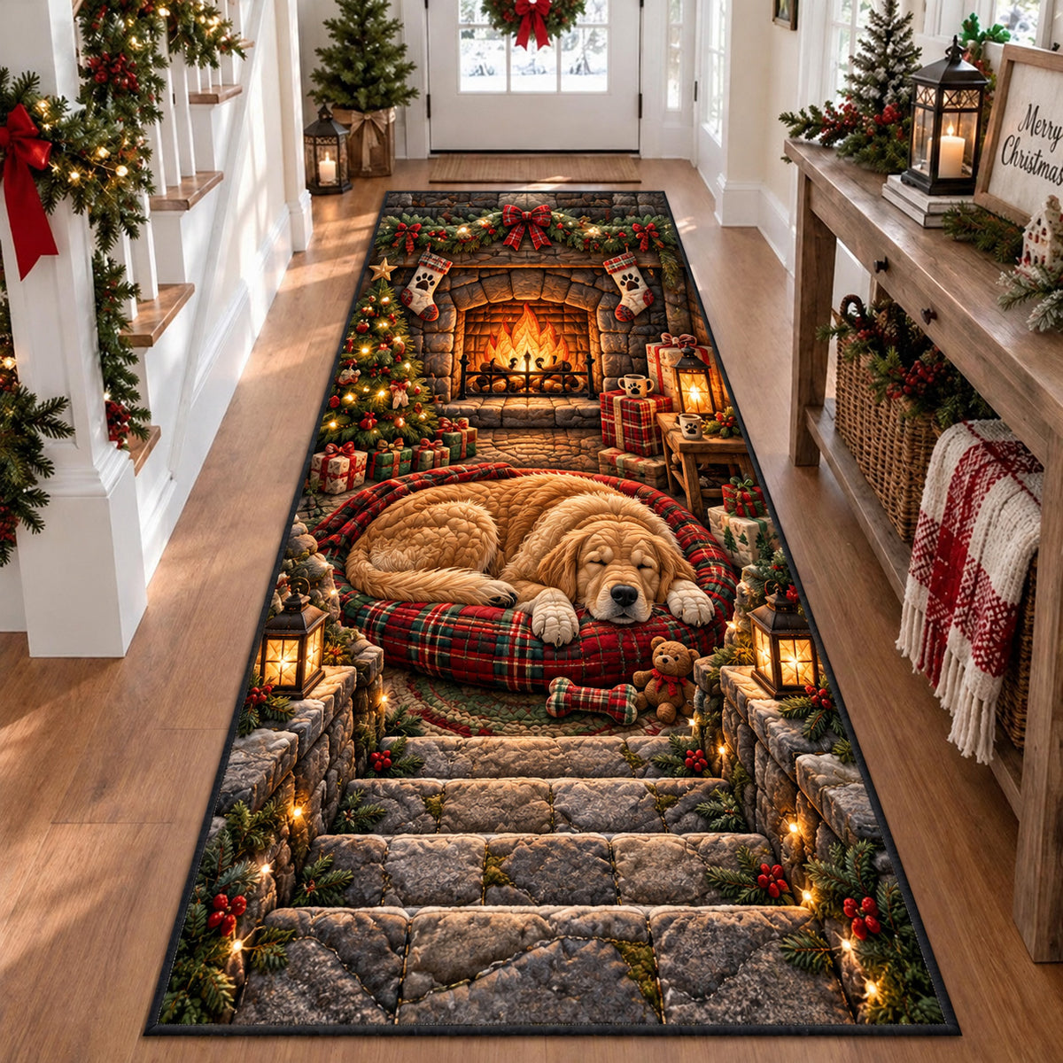 Cozy Dog Cabin Runner Rug GFTOMA15449