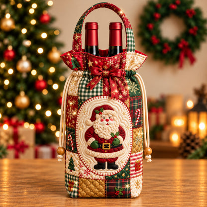 Plaid Santa Quilted Bottle Carrier Bag GFTOMA15463