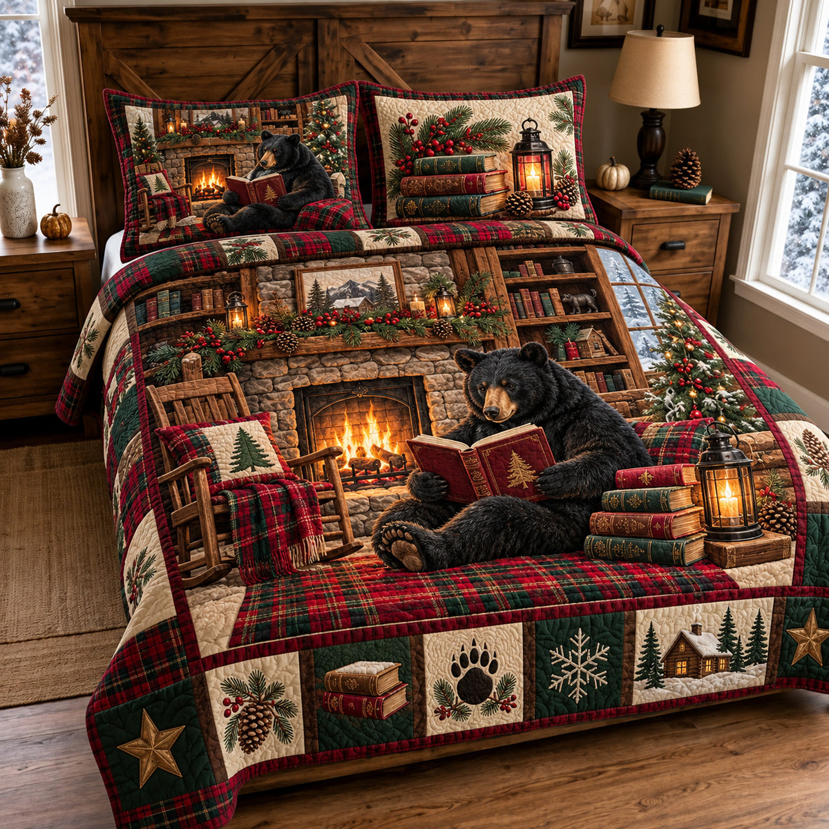 Cozy Bear 3-Piece Quilted Bedding Set GFTOMA15470