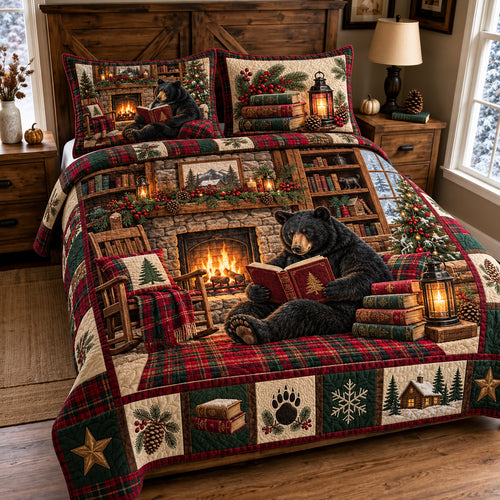 Cozy Bear 3-Piece Quilted Bedding Set GFTOMA15470