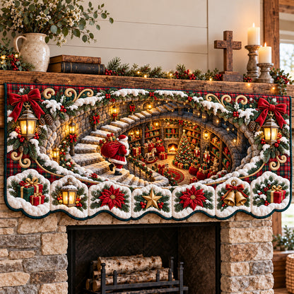 Santa Workshop Quilted Mantel Scarf GFTOMA15476