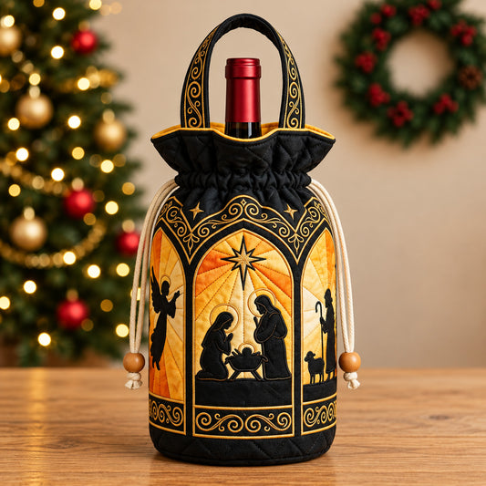 Sacred Nativity Quilted Bottle Carrier Bag GFTOMA15481