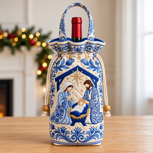 Porcelain Nativity Quilted Bottle Carrier Bag GFTOMA15482