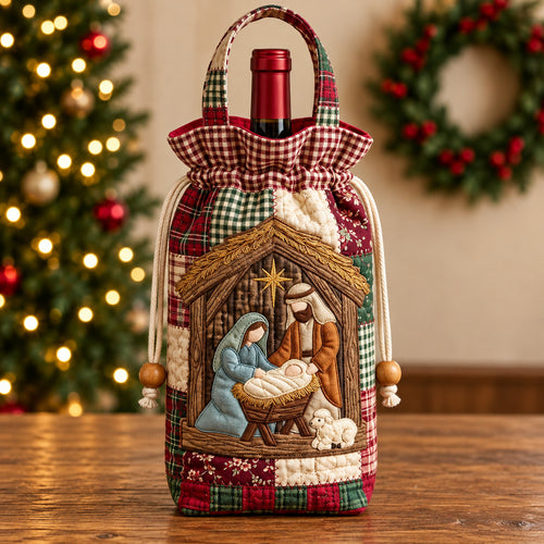 Rustic Nativity Quilted Bottle Carrier Bag GFTOMA15484
