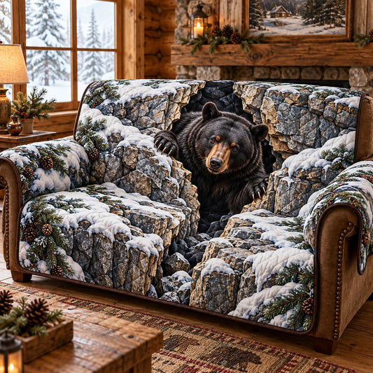 Winter Bear Quilted Sofa Cover GFTOMA15492