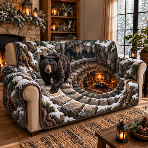 Bear Cave Quilted Sofa Cover GFTOMA15495