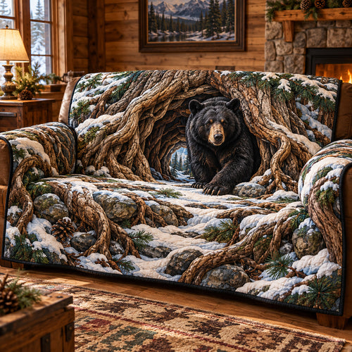 Forest Bear Quilted Sofa Cover GFTOMA15496