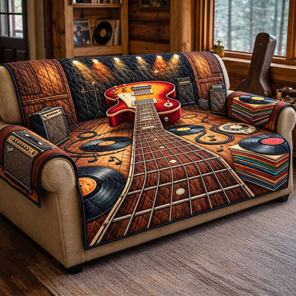 Rock Guitar Quilted Sofa Cover GFTOMA15499