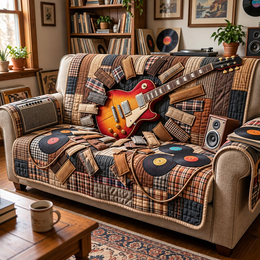 Vintage Guitar Quilted Sofa Cover GFTOMA15501