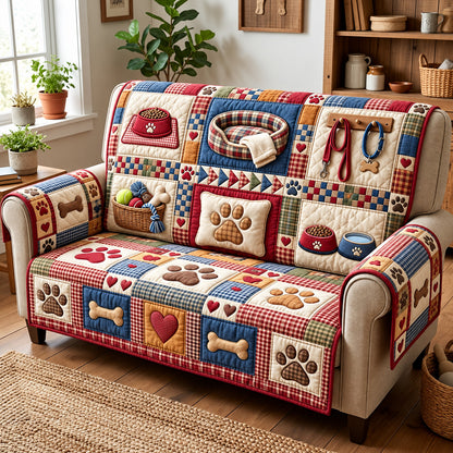 Pet Lover Quilted Sofa Cover GFTOMA15506