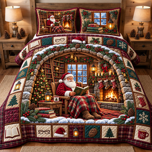 Cozy Santa 3-Piece Quilted Bedding Set GFTOMA15510