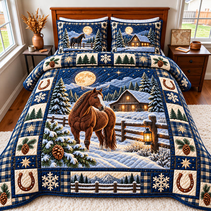 Moonlight Horse 3-Piece Quilted Bedding Set GFTOMA15518