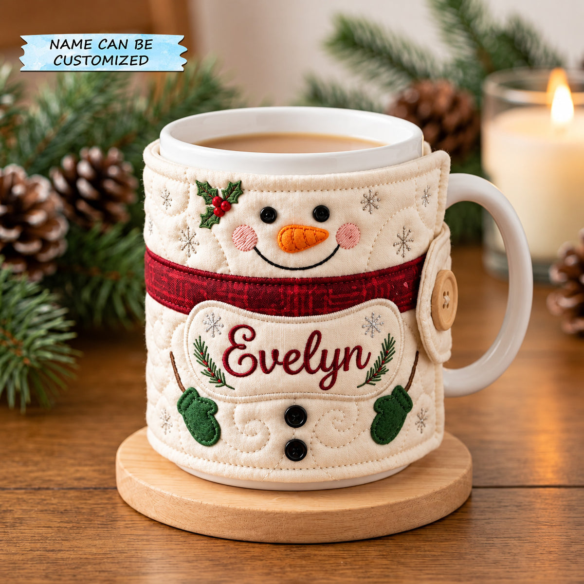 Personalized Christmas Quilted Mug Cozy QTCUZ GFTOMA15528