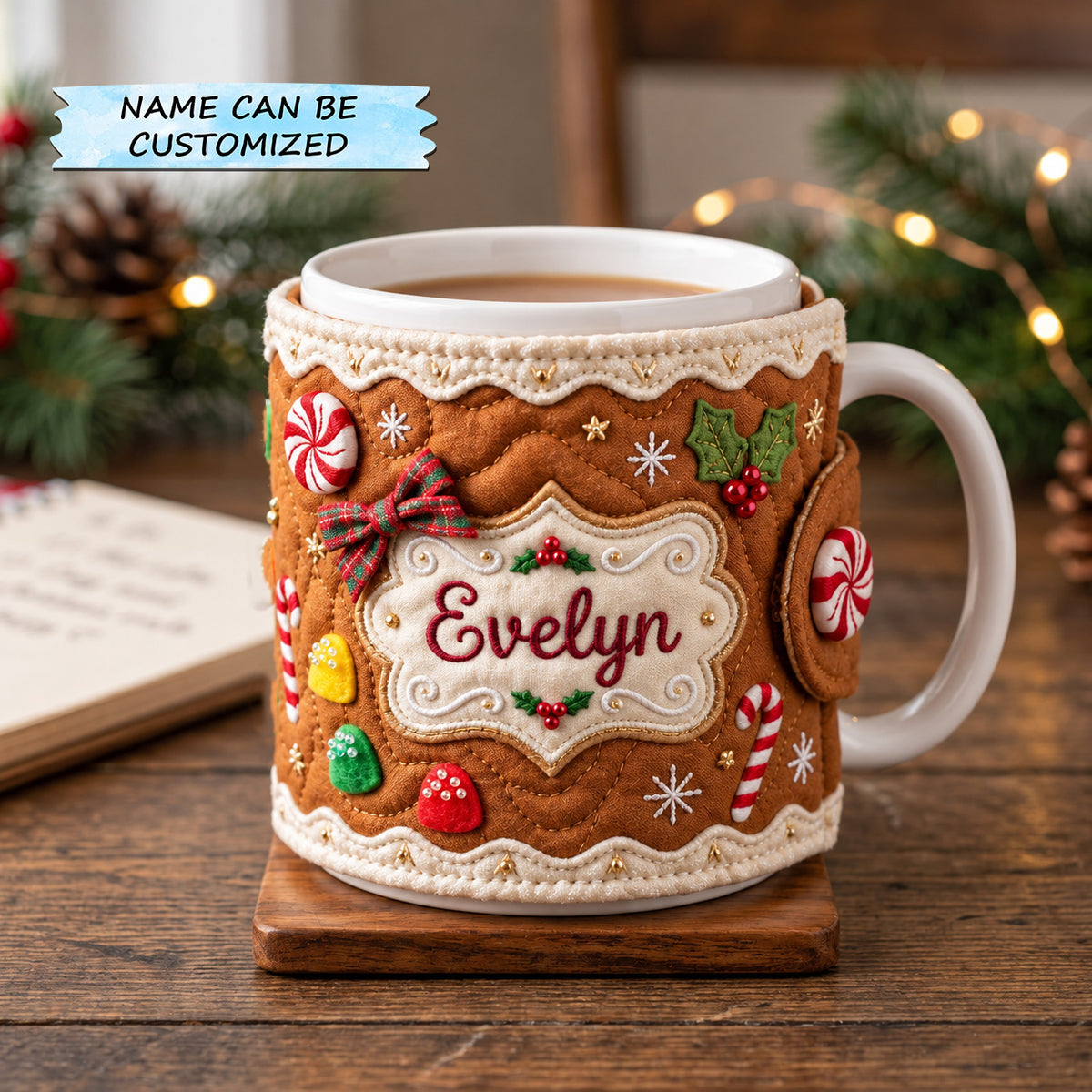 Personalized Christmas Quilted Mug Cozy QTCUZ GFTOMA15528