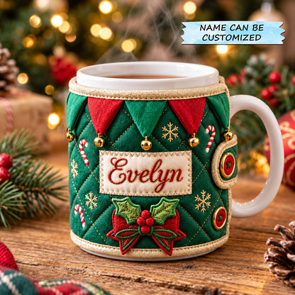 Personalized Christmas Quilted Mug Cozy QTCUZ GFTOMA15528