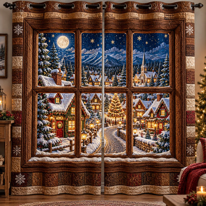 Winter Village Quilted Curtains GFTOMA15580