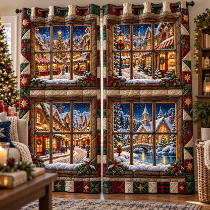 Holiday Windows Quilted Curtains GFTOMA15584