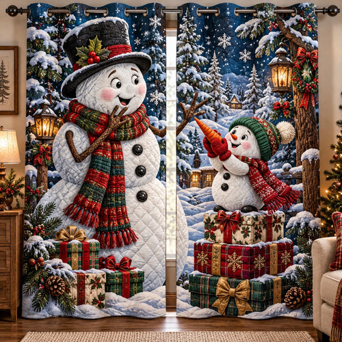Snowman Christmas Quilted Curtains GFTOMA15587