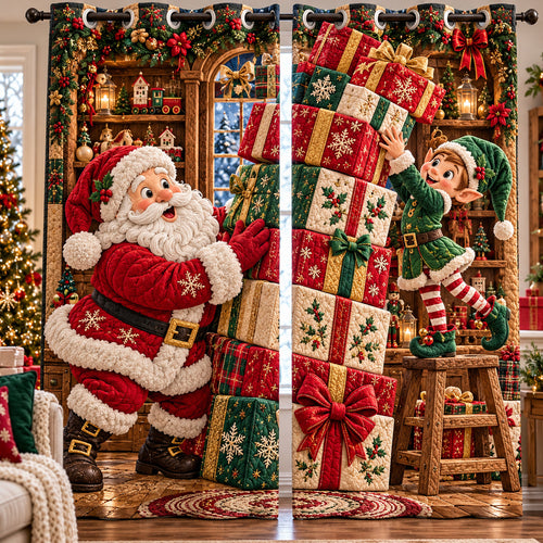 Santa Gift Quilted Curtains GFTOMA15589