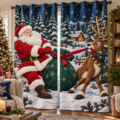Santa Deer Quilted Curtains GFTOMA15590