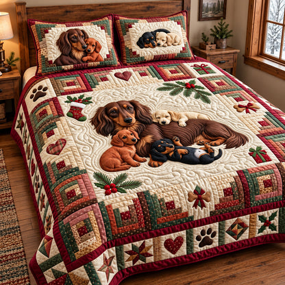 Cozy Puppy 3-Piece Quilted Bedding Set GFTOMA15618