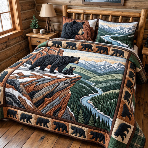 Cliffside Bear 3-Piece Quilted Bedding Set GFTOMA15621