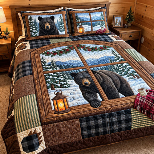 Window Bear 3-Piece Quilted Bedding Set GFTOMA15624