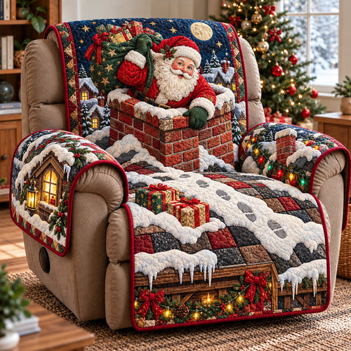 Santa Chimney Quilted Sofa Cover GFTOMA15627