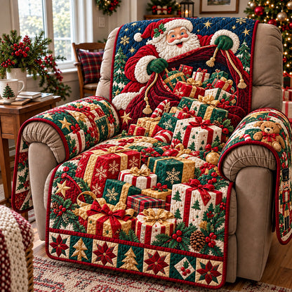 Santa Gift Pile Quilted Sofa Cover GFTOMA15629