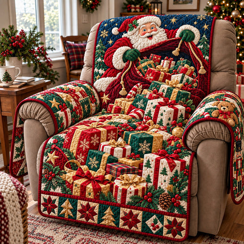 Santa Gift Pile Quilted Sofa Cover GFTOMA15629