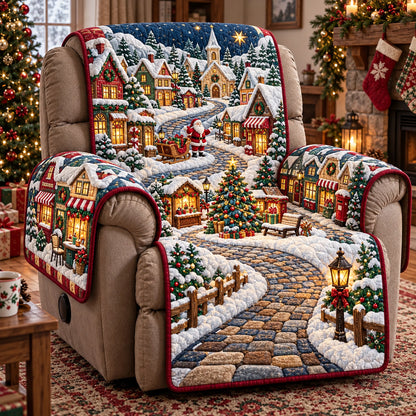 Christmas Village Quilted Sofa Cover GFTOMA15631