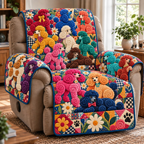 Poodle Patchwork Quilted Sofa Cover GFTOMA15635