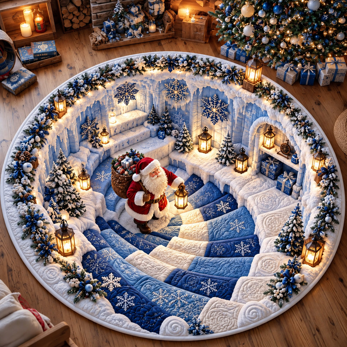 Jolly Santa Quilted Round Mat GFTOMA15639