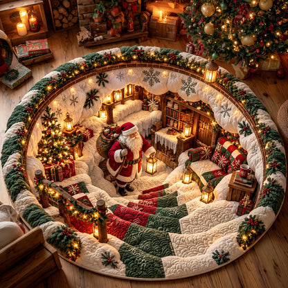 Jolly Santa Quilted Round Mat GFTOMA15640