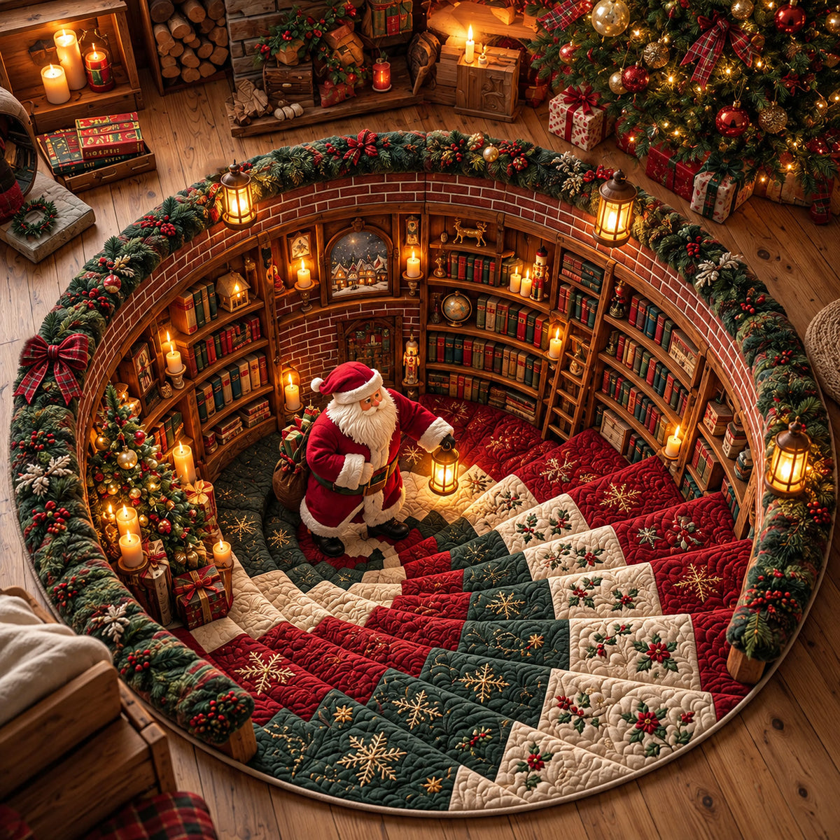 Jolly Santa Quilted Round Mat GFTOMA15642