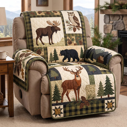 Woodland Moose Quilted Sofa Cover GFTOMA15647
