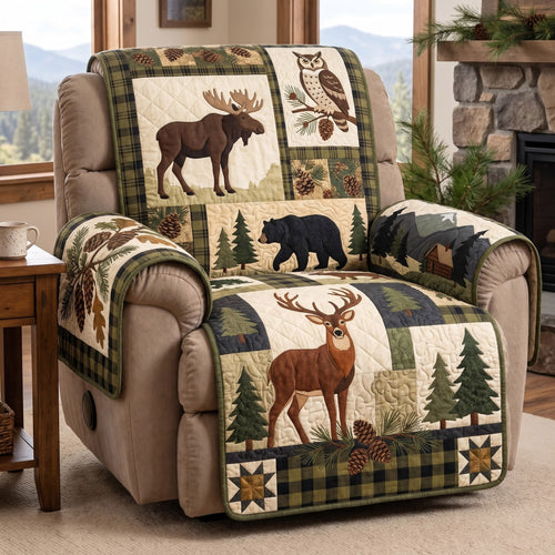 Woodland Moose Quilted Sofa Cover GFTOMA15647