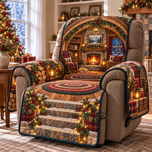 Christmas Hearth Quilted Sofa Cover GFTOMA15651