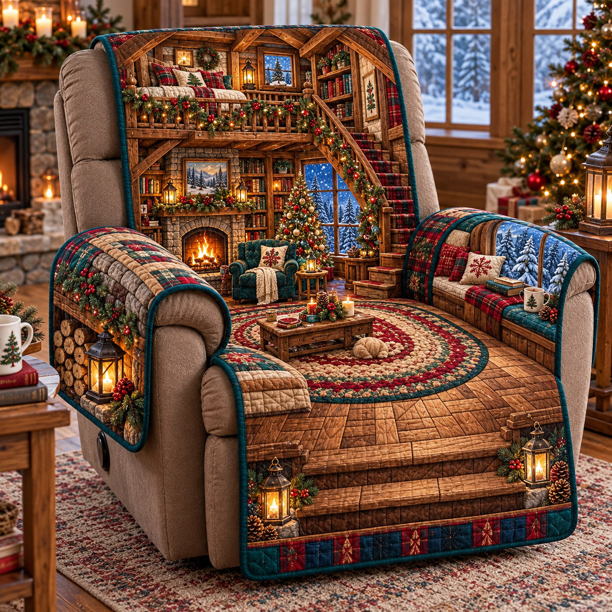 Cozy Holiday Quilted Sofa Cover GFTOMA15654
