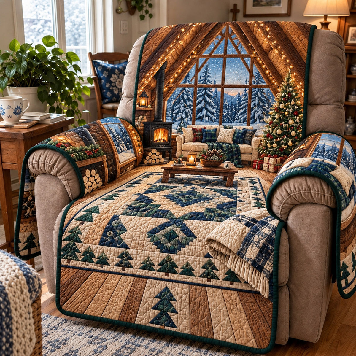 Winter Cabin Quilted Sofa Cover GFTOMA15655
