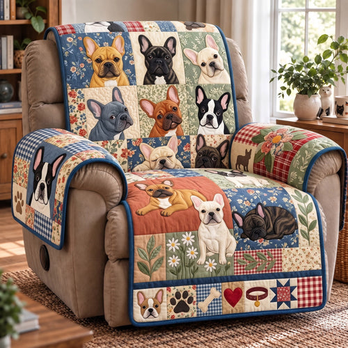 Frenchie Patchwork Quilted Sofa Cover GFTOMA15657