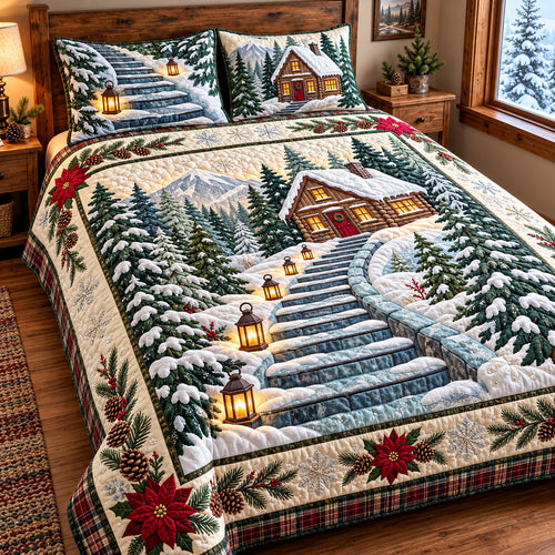 Winter Stairway 3-Piece Quilted Bedding Set GFTOMA15662