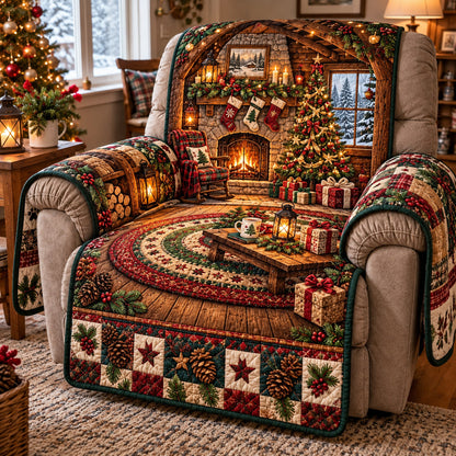 Christmas Library Quilted Sofa Cover GFTOMA15695