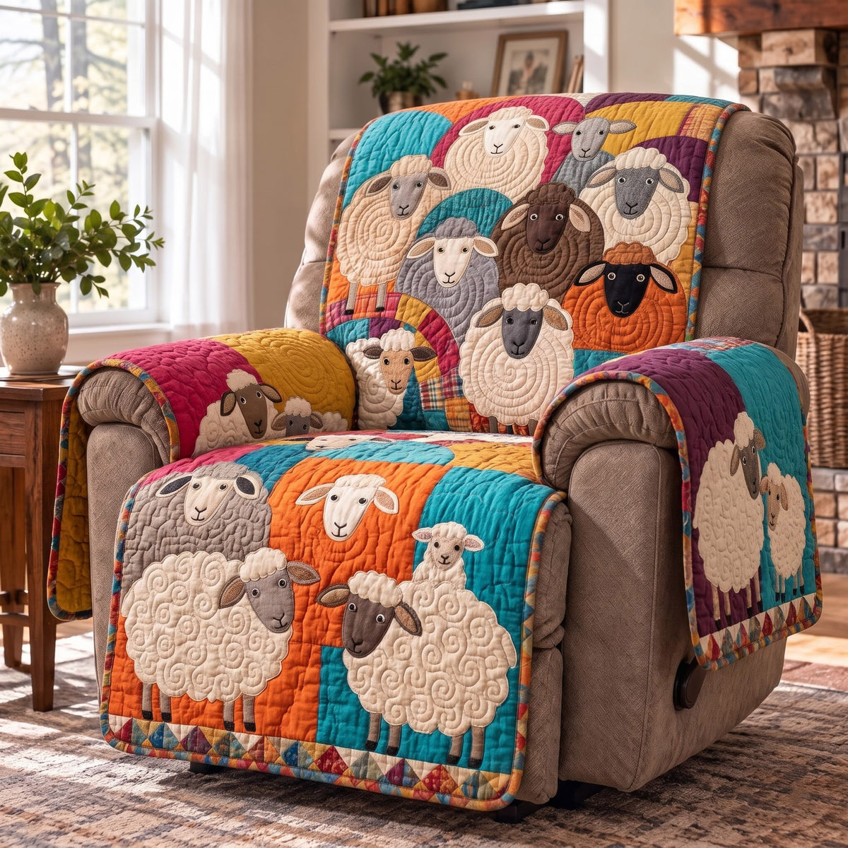 Colorful Sheep Quilted Sofa Cover GFTOMA15700