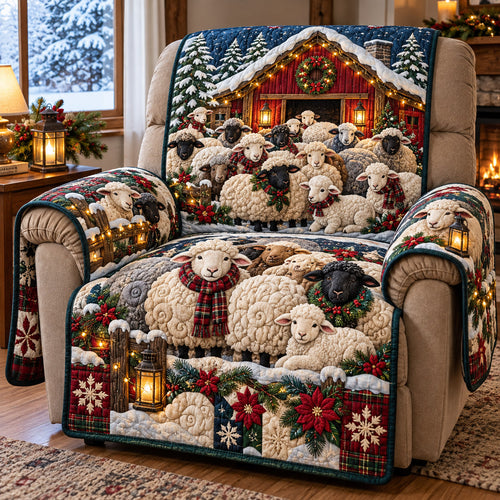 Christmas Sheep Quilted Sofa Cover GFTOMA15701