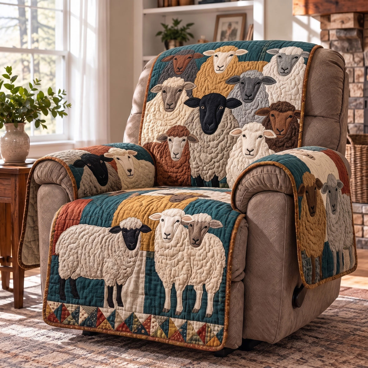 Rustic Sheep Quilted Sofa Cover GFTOMA15702