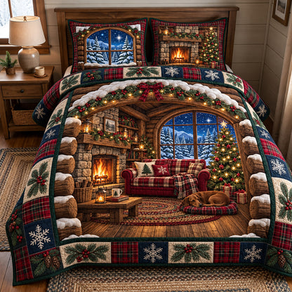 Winter Cabin 3-Piece Quilted Bedding Set GFTOMA15707